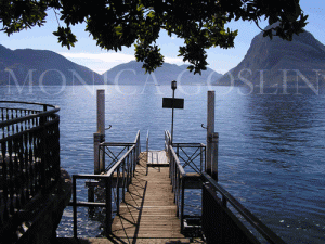 dock on Lake Lugano by Monica Goslin